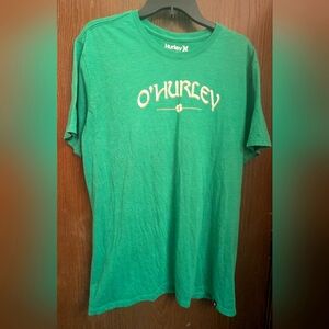Hurley Brand Mens L Green O' Hurley T-shirt, St Patrick's